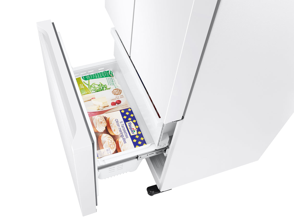 18 cu. ft. Smart Counter Depth 3-Door French Door Refrigerator in White - (RF18A5101WW)