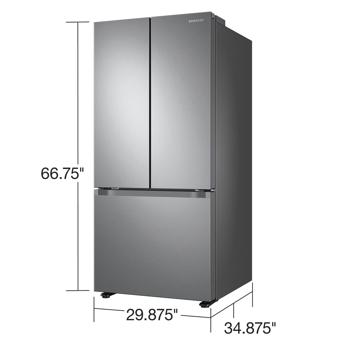 22 cu. ft. Smart 3-Door French Door Refrigerator in Stainless Steel - (RF22A4121SR)