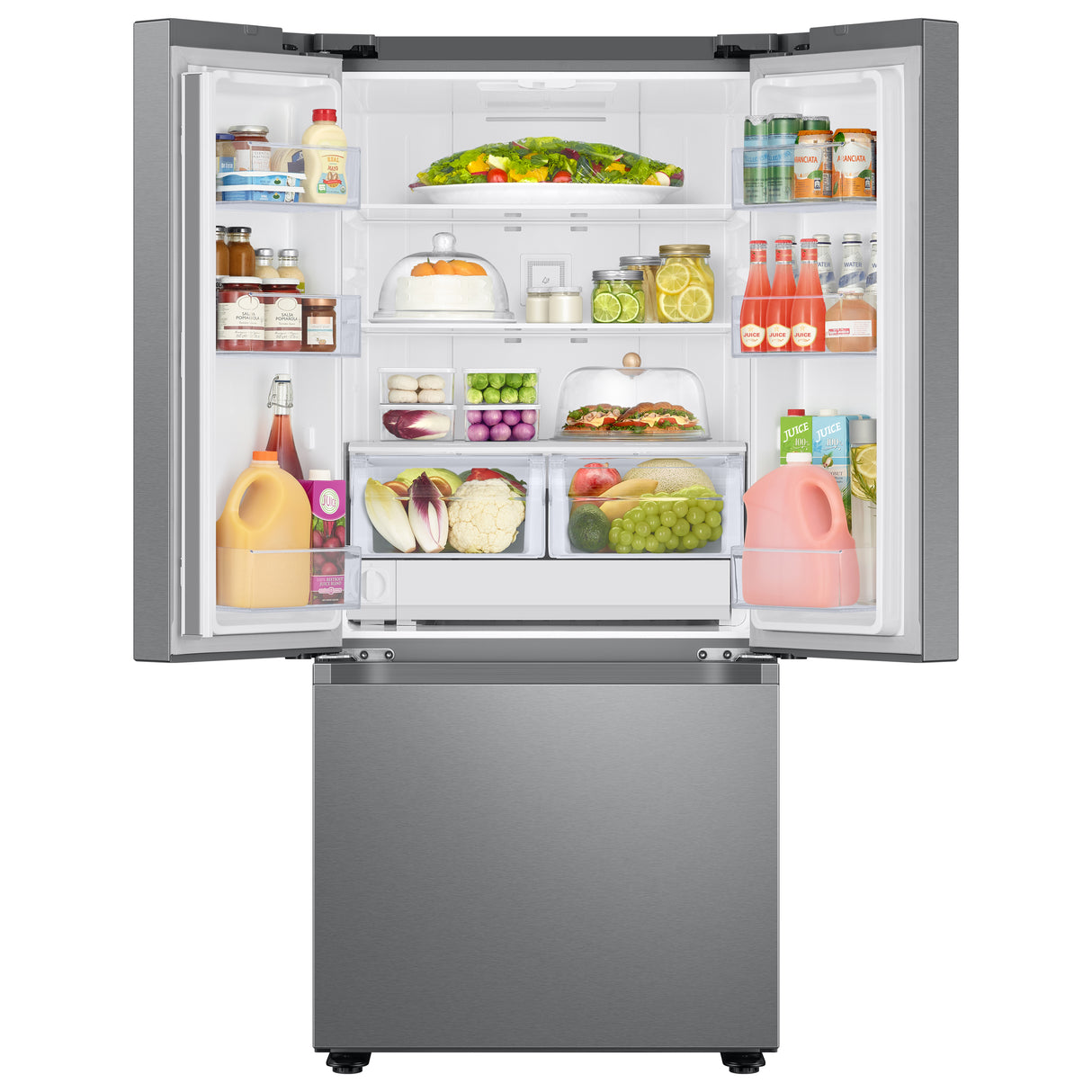 22 cu. ft. Smart 3-Door French Door Refrigerator in Stainless Steel - (RF22A4121SR)