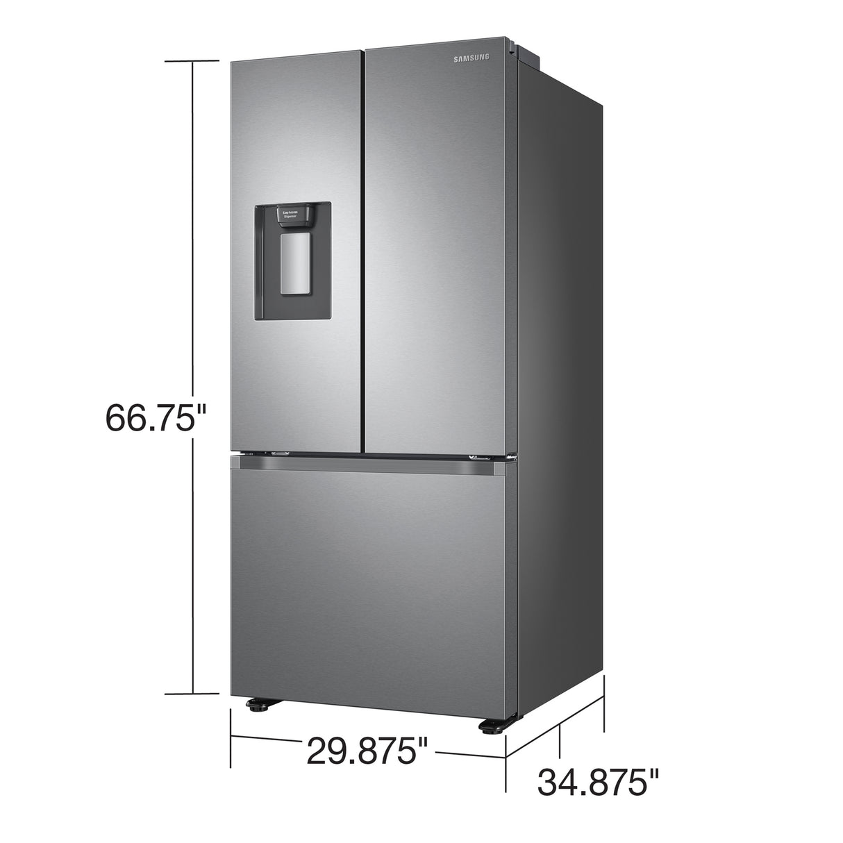 22 cu. ft. Smart 3-Door French Door Refrigerator with External Water Dispenser in Fingerprint Resistant Stainless Steel - (RF22A4221SR)