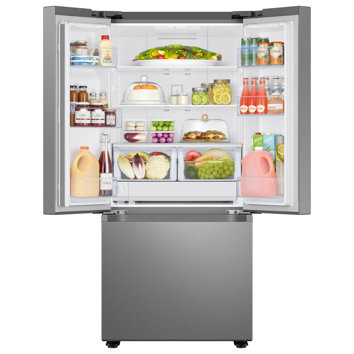 22 cu. ft. Smart 3-Door French Door Refrigerator with External Water Dispenser in Fingerprint Resistant Stainless Steel - (RF22A4221SR)