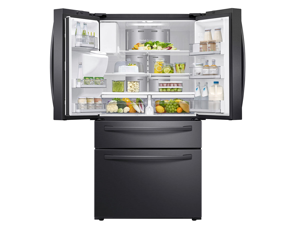 22 cu. ft. 4-Door French Door, Counter Depth Refrigerator with 21.5" Touch Screen Family Hub(TM) in Black Stainless Steel - (RF22R7551SG)