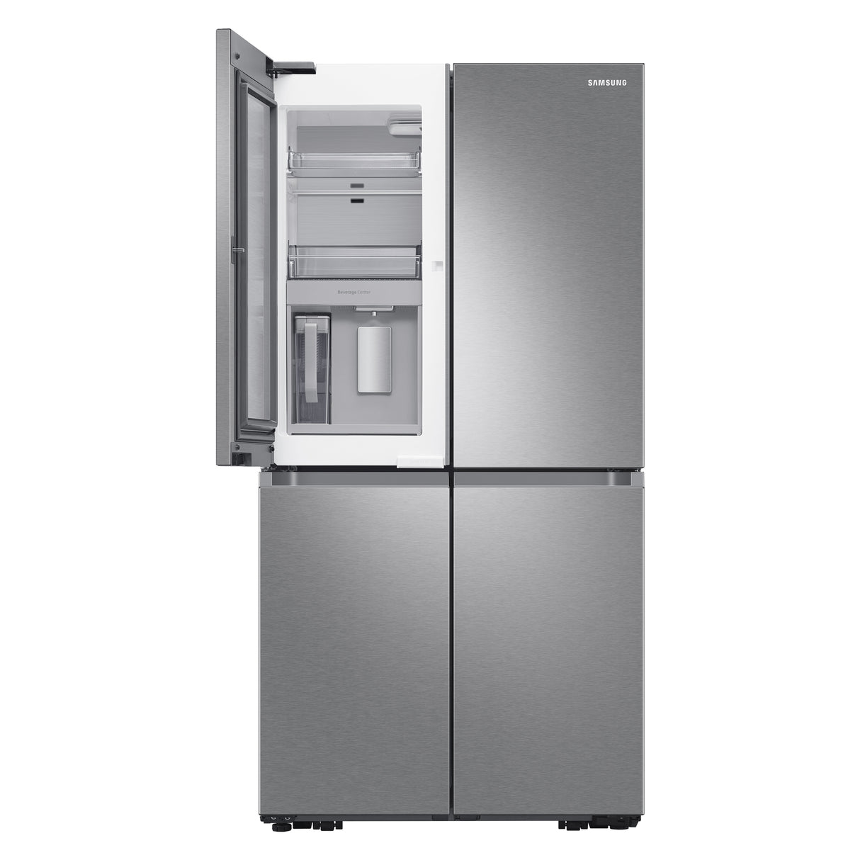 23 cu. ft. Smart Counter Depth 4-Door Flex(TM) Refrigerator with Beverage Center and Dual Ice Maker in Stainless Steel - (RF23A9671SR)