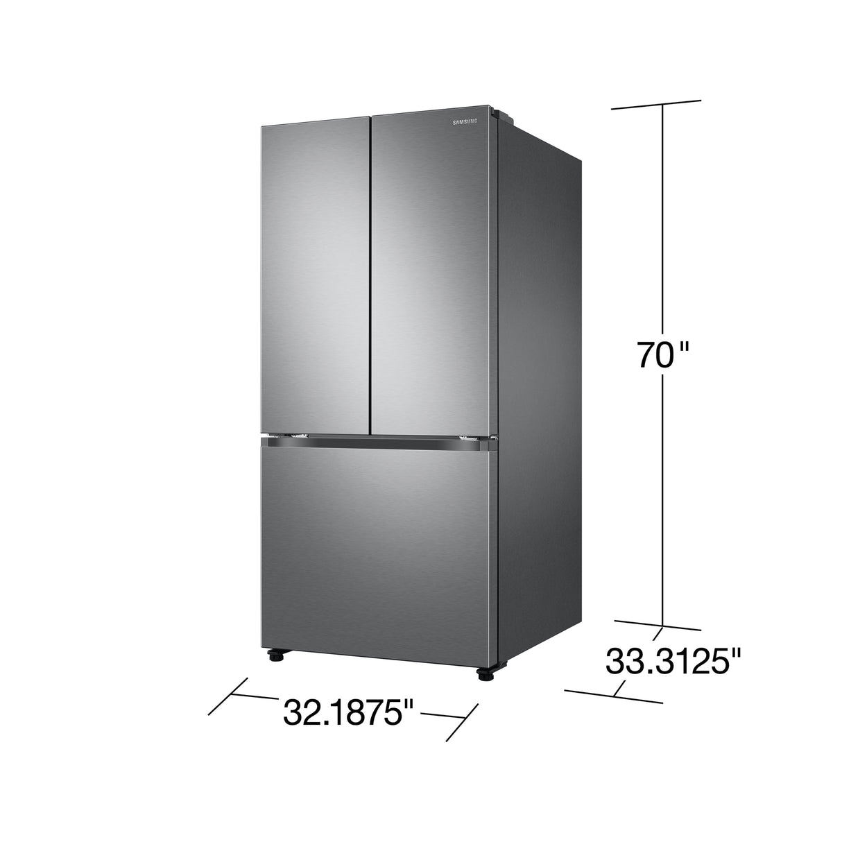 25 cu. ft. 33" 3-Door French Door Refrigerator with Dual Auto Ice Maker in Stainless Steel - (RF25C5151SR)