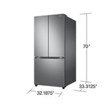 25 cu. ft. 33" 3-Door French Door Refrigerator with Dual Auto Ice Maker in Stainless Steel - (RF25C5151SR)