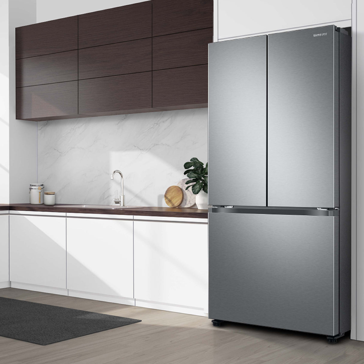 25 cu. ft. 33" 3-Door French Door Refrigerator with Dual Auto Ice Maker in Stainless Steel - (RF25C5151SR)