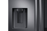 26.5 cu. ft. Large Capacity 3-Door French Door Refrigerator with Family Hub(TM) and External Water & Ice Dispenser in Black Stainless Steel - (RF27T5501SG)