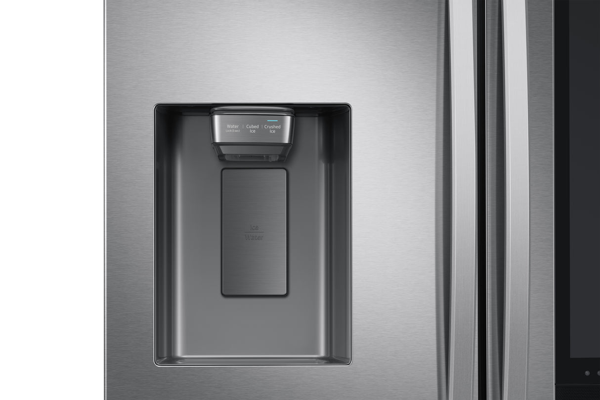 26.5 cu. ft. Large Capacity 3-Door French Door Refrigerator with Family Hub(TM) and External Water & Ice Dispenser in Stainless Steel - (RF27T5501SR)