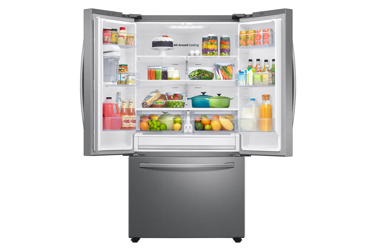 28 cu. ft. Large Capacity 3-Door French Door Refrigerator with AutoFill Water Pitcher in Stainless Steel - (RF28T5021SR)