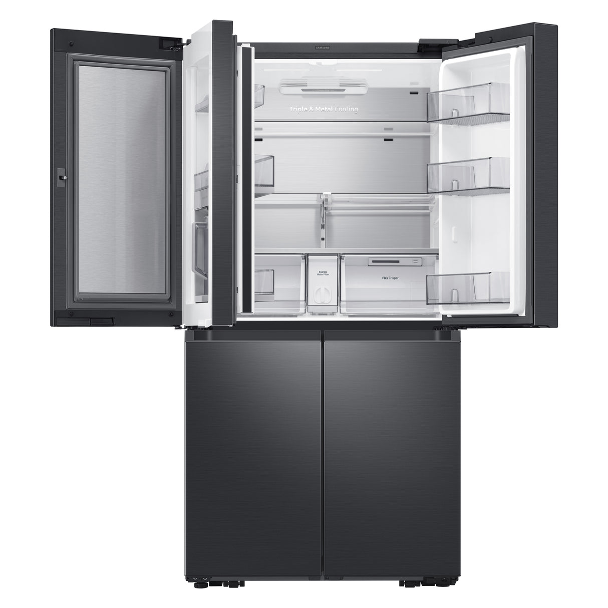 29 cu. ft. Smart 4-Door Flex(TM) Refrigerator with Beverage Center and Dual Ice Maker in Black Stainless Steel - (RF29A9671SG)