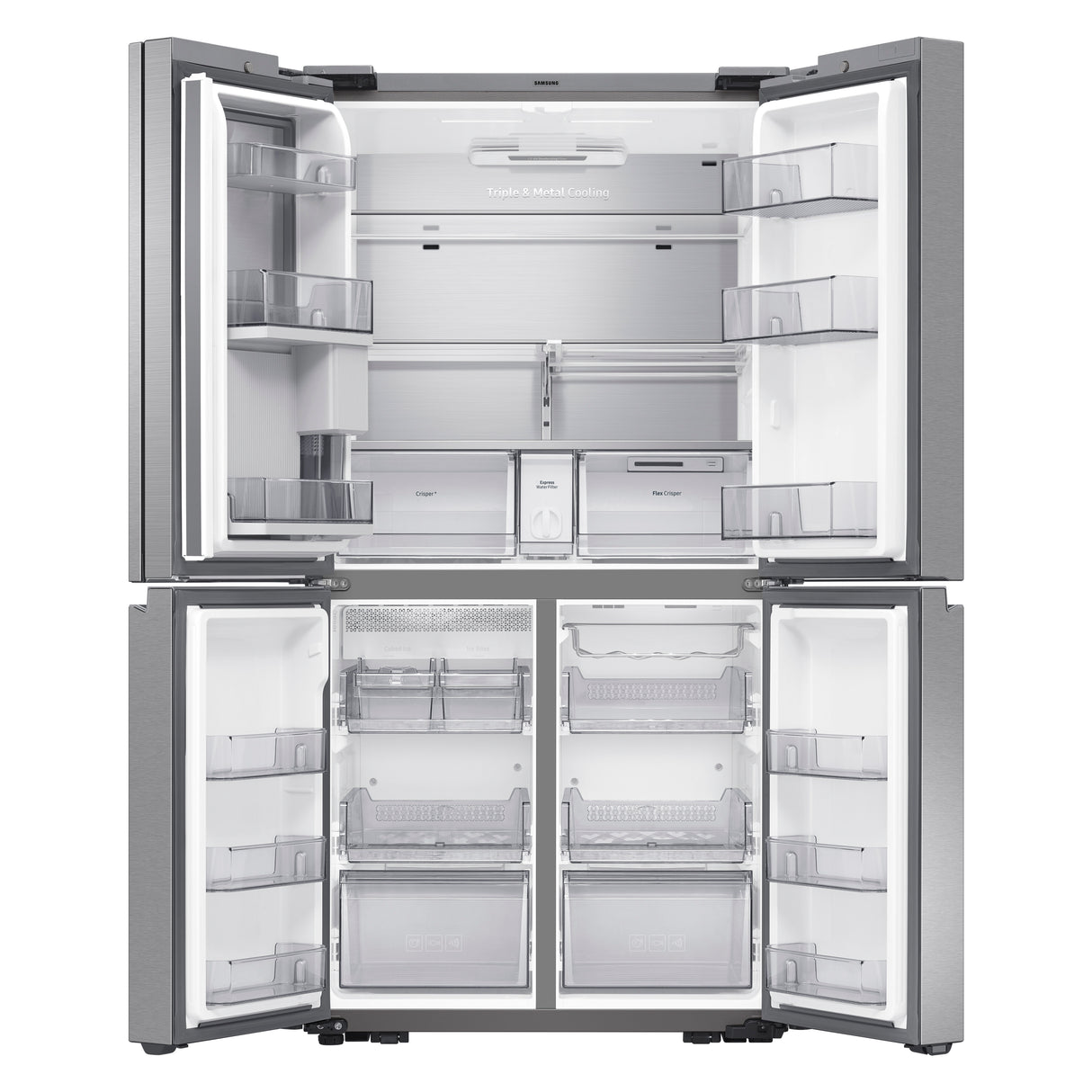 29 cu. ft. Smart 4-Door Flex(TM) Refrigerator with Family Hub(TM) and Beverage Center in Stainless Steel - (RF29A9771SR)