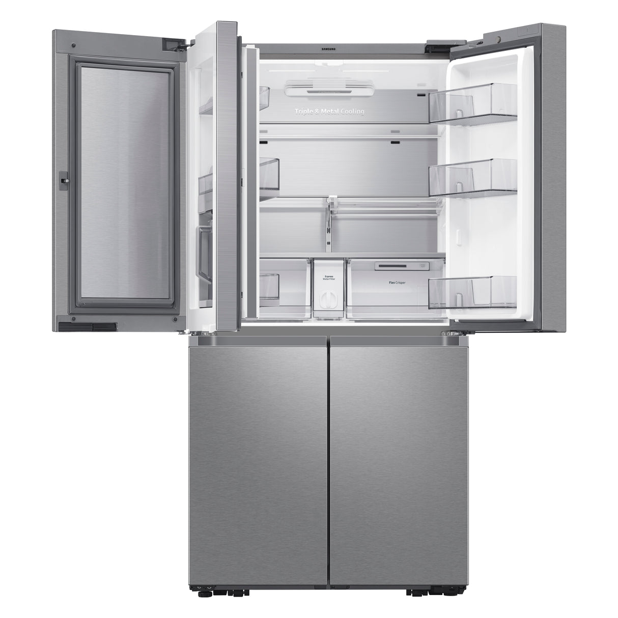 29 cu. ft. Smart 4-Door Flex(TM) Refrigerator with Family Hub(TM) and Beverage Center in Stainless Steel - (RF29A9771SR)