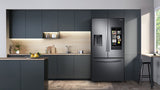 26.5 cu. ft. Large Capacity 3-Door French Door Refrigerator with Family Hub(TM) and External Water & Ice Dispenser in Black Stainless Steel - (RF27T5501SG)