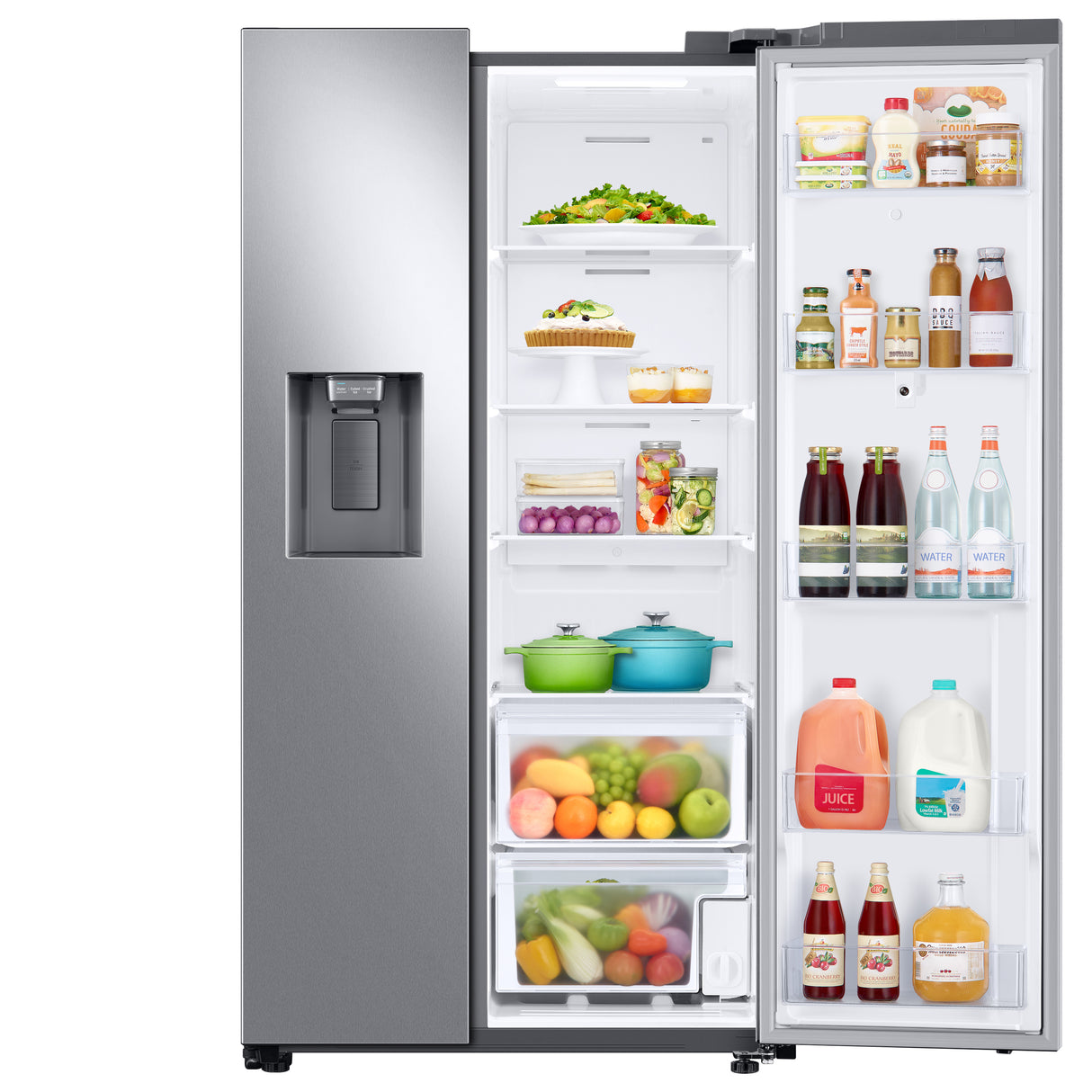 26.7 cu. ft. Large Capacity Side-by-Side Refrigerator with Touch Screen Family Hub(TM) in Stainless Steel - (RS27T5561SR)