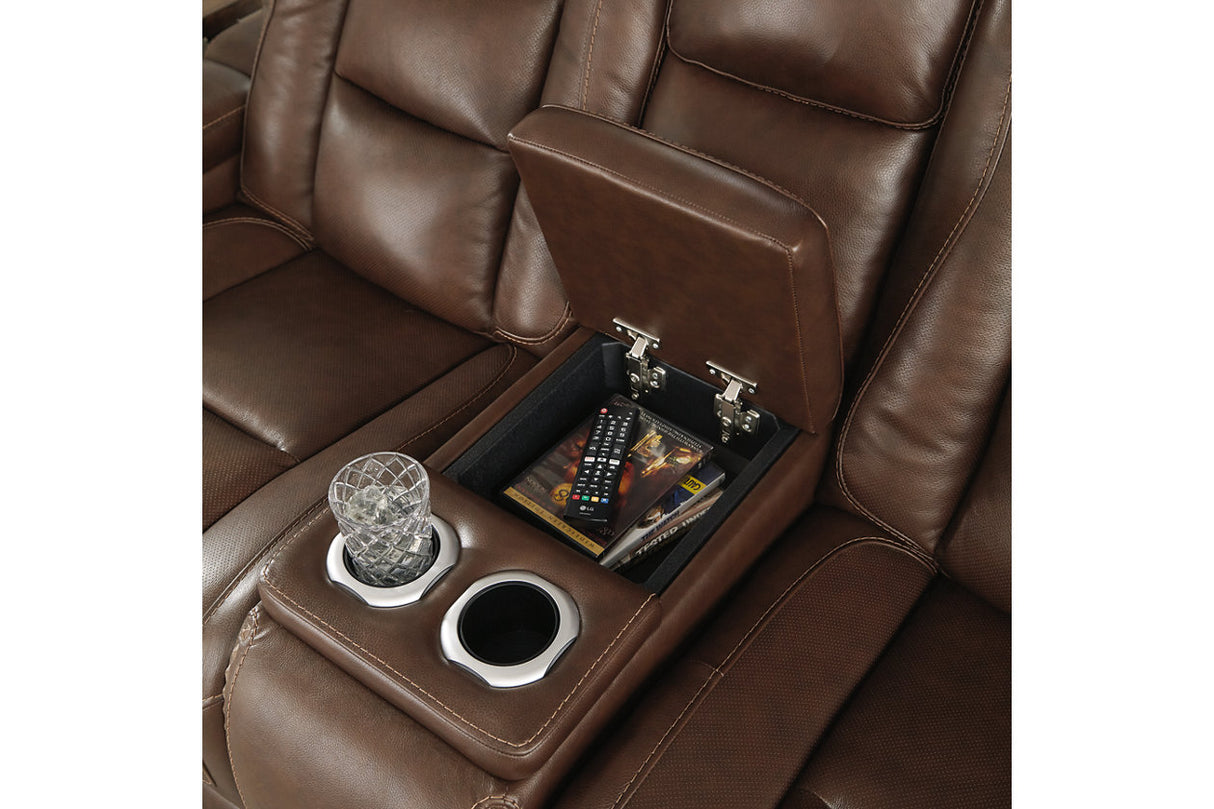 The Man-den Power Reclining Loveseat With Console - (U8530618)