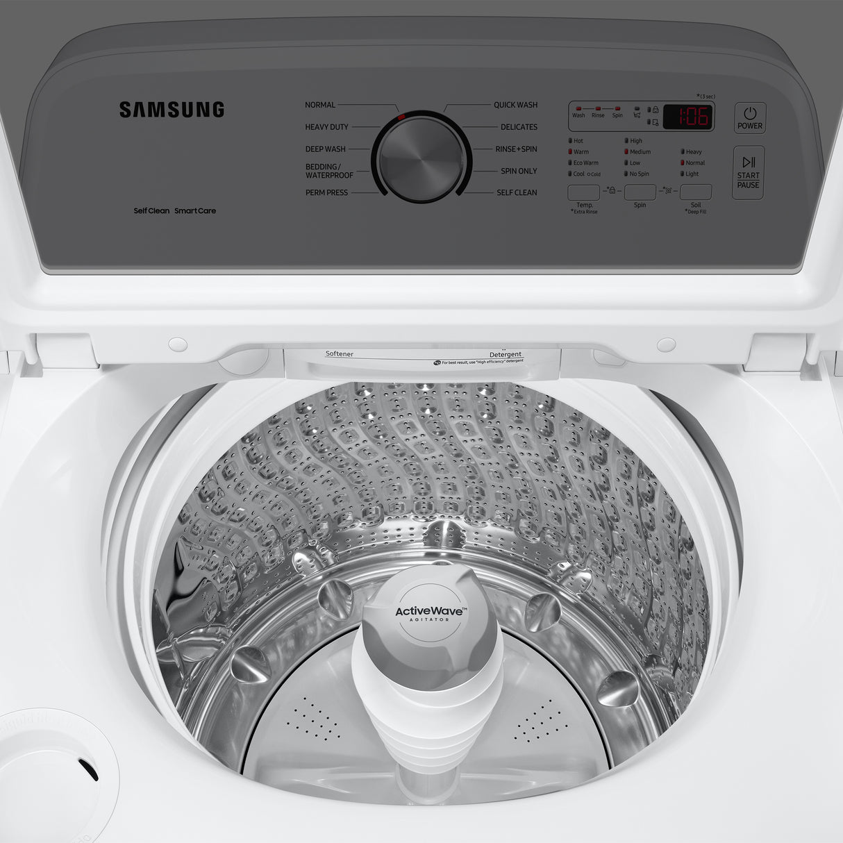 4.9 cu. ft. Large Capacity Top Load Washer with ActiveWave(TM) Agitator and Deep Fill in White - (WA49B5105AW)