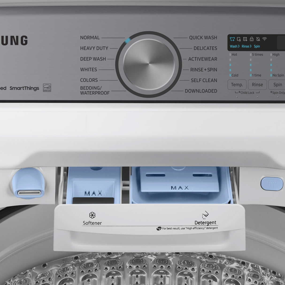 5.2 cu. ft. Large Capacity Smart Top Load Washer with Super Speed Wash in White - (WA52A5500AW)