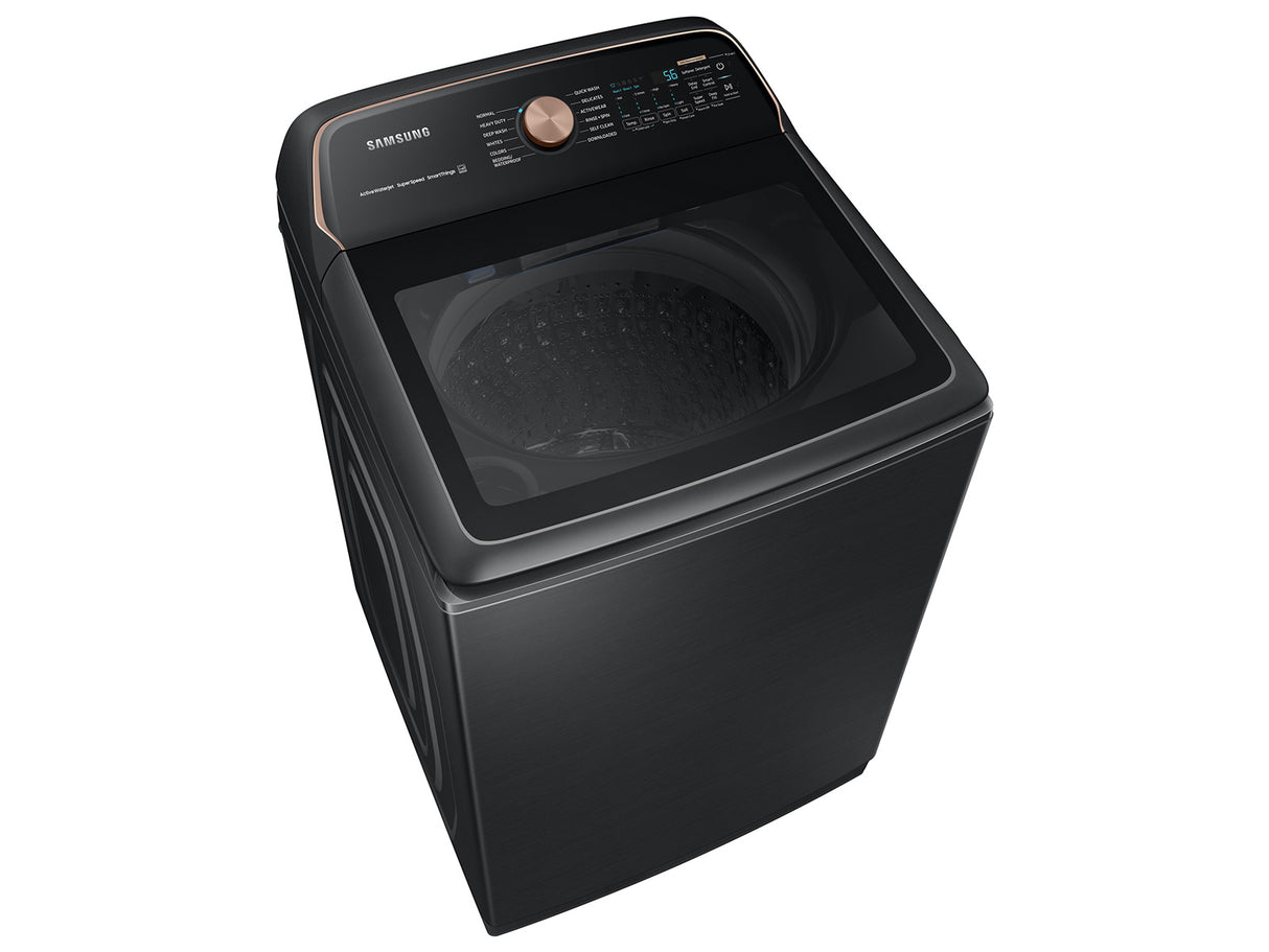 5.5 cu. ft. Extra-Large Capacity Smart Top Load Washer with Auto Dispense System in Brushed Black - (WA55A7700AV)