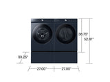 Bespoke 27" Laundry Pedestal with Storage Drawer in Brushed Navy - (WE502ND)