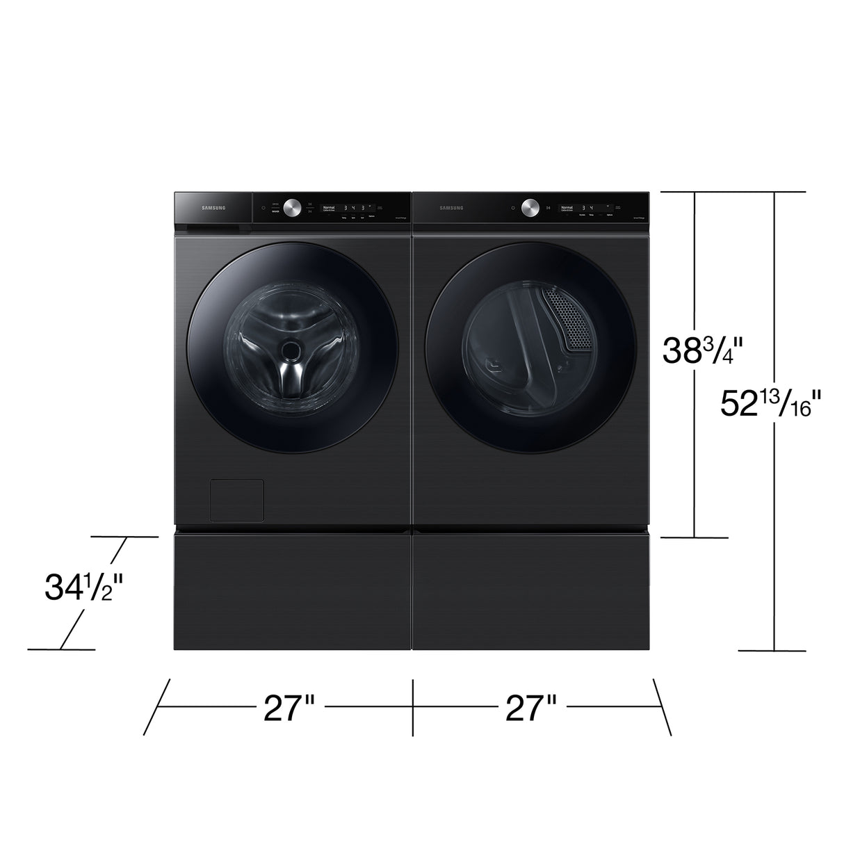 Bespoke 27" Laundry Pedestal with Storage Drawer in Brushed Black - (WE502NV)