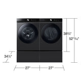 Bespoke 27" Laundry Pedestal with Storage Drawer in Brushed Black - (WE502NV)