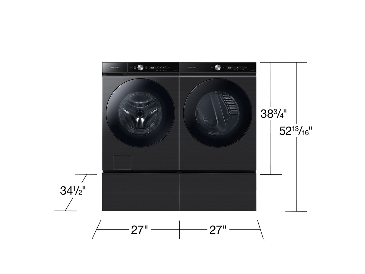 Bespoke 27" Laundry Pedestal with Storage Drawer in Brushed Black - (WE502NV)