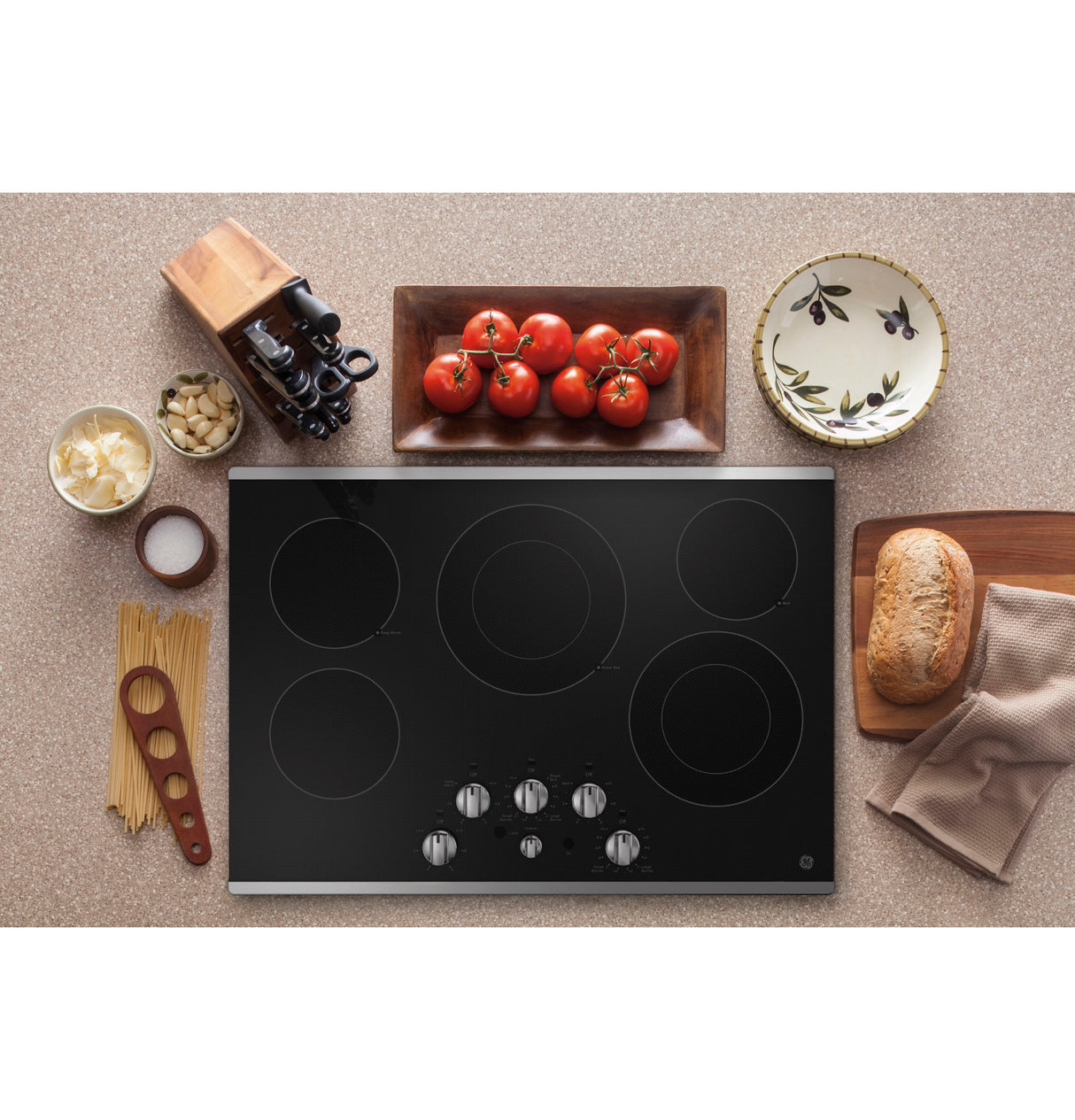 GE(R) 30" Built-In knob Control Electric Cooktop - (JEP5030STSS)