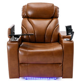 Power Motion Recliner With USB Charging Port And Hidden Arm Storage, Home Theater Seating With Convenient Cup Holder Design, And Stereo