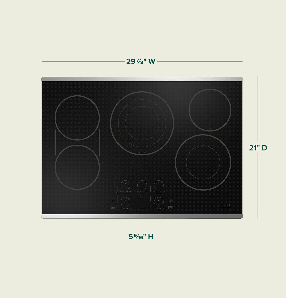 Caf(eback)(TM) 30" Touch-Control Electric Cooktop - (CEP90302TSS)