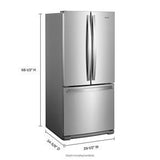 30" Wide French Door Refrigerator - 20 Cubic Feet - Fingerprint Resistant Stainless Steel - Pearl Silver