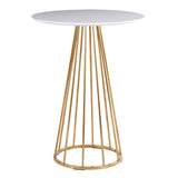 Canary - Counter Table - Gold Steel And White Wood - 36"