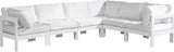 Nizuc - Outdoor Patio Modular Sectional 6 Piece - White - Metal