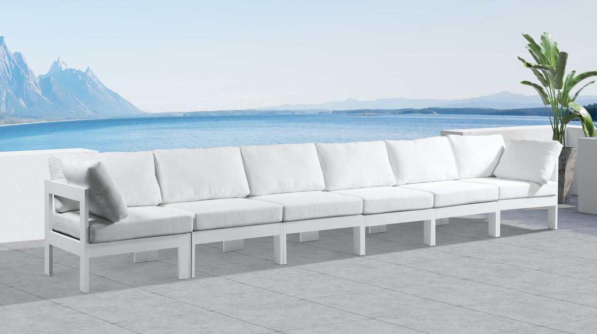 Nizuc - Outdoor Patio Modular Sofa With Frame - White - With Frame