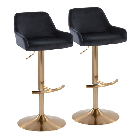 Daniella - Adjustable Barstool (Set of 2) - Gold Base