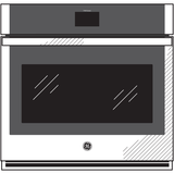 GE(R) 30" Smart Built-In Self-Clean Convection Single Wall Oven with Never Scrub Racks - (JTS5000DNBB)