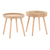 Pebble - Mid-Century Modern Side Table Set - Natural