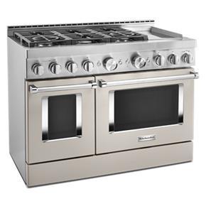 KitchenAid 48'' Smart Commercial-Style Gas Range With Griddle - Milkshake