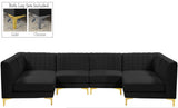 Alina - Modular Sectional 6 Piece - Black - Fabric