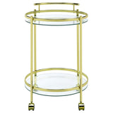 Chrissy - Round Glass Shelf Metal Bar Cart