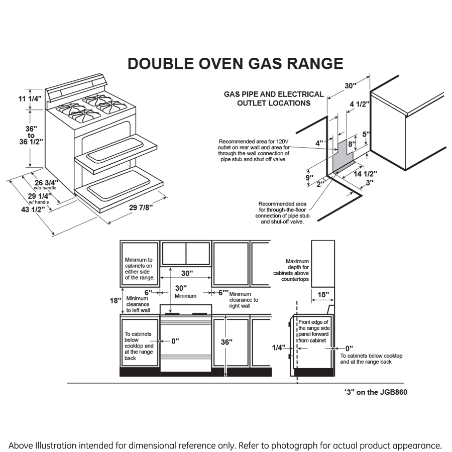 GE Profile(TM) 30" Free-Standing Gas Double Oven Convection Range with No Preheat Air Fry - (PGB965BPTS)