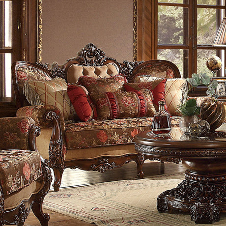 HD-39 - 3 Piece Sofa Set - Dark Cherry Mohagany