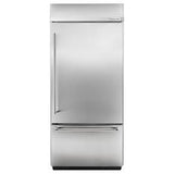 20.9 Cubic Feet 36" Width Built-In Stainless Bottom Mount Refrigerator With Platinum Interior Design