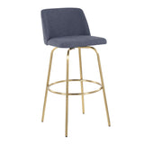 Toriano - 30" Fixed-Height Barstool (Set of 2) - Gold Base