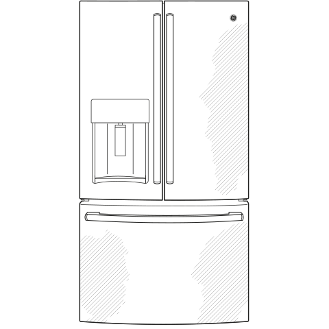 GE(R) ENERGY STAR(R) 22.1 Cu. Ft. Counter-Depth French-Door Refrigerator - (GYE22GENDS)