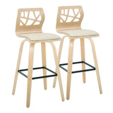 Folia - 30" Fixed-height Barstool (Set of 2) - Beige