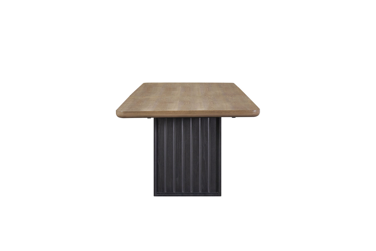 Double Pedestal Table Latte - Light Brown