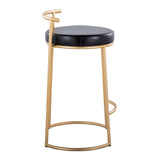 Fuji - Round Contemporary Fixed Height Counter Stool (Set of 2)