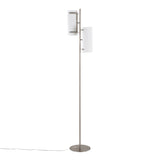 Rhonda - Contemporary / Glam Floor Lamp - Nickel / White