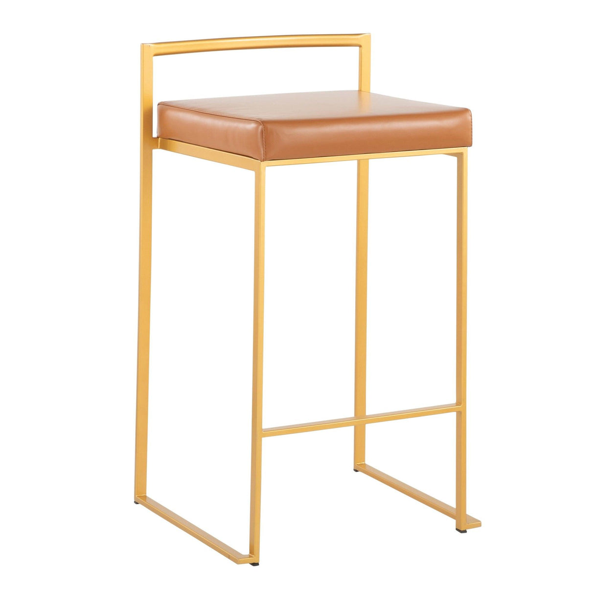 Fuji - Counter Stool With Cushion - Gold Legs