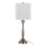 Sawyer - Contemporary Table Lamp (Set of 2) Built In USB Port - Nickel / White